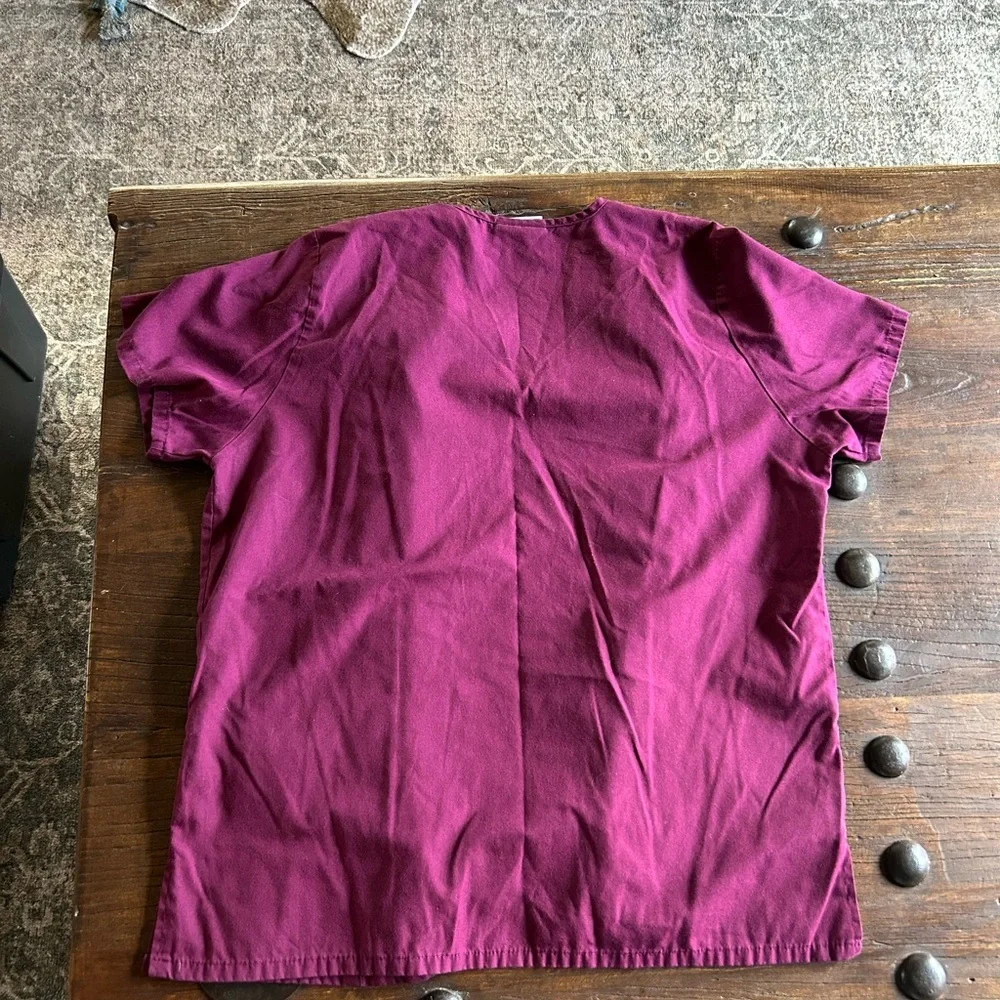 Uniform Advantage Maroon Button-Up Scrub Shirt - Picture 3 of 3